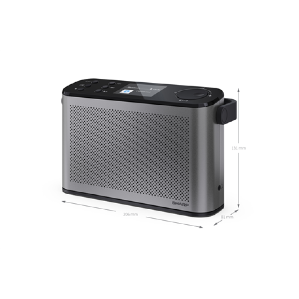 Sharp OSAKA Stereo Portable Digital Radio , DR-P540(GY) , USB port , Bluetooth , FM radio , Wireless connection