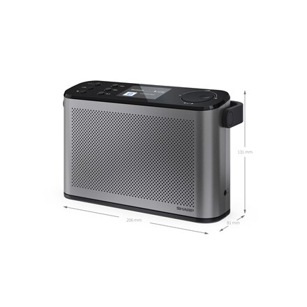 Sharp OSAKA Stereo Portable Digital Radio , DR-P540(GY) , USB port , Bluetooth , FM radio , Wireless connection