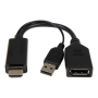 Cablexpert Black , DisplayPort Female , HDMI Male (Type A) , Active 4K HDMI to DisplayPort Adapter , A-HDMIM-DPF-01 , 0.1 m