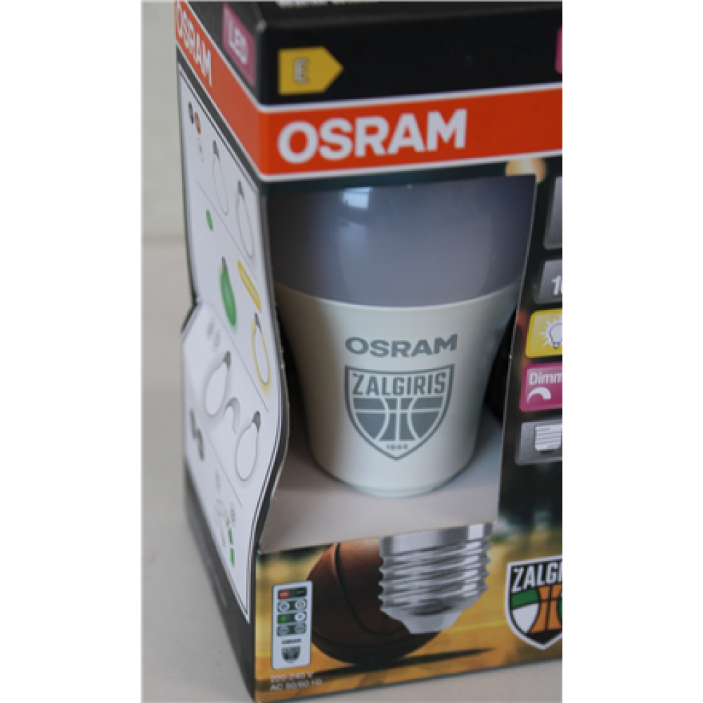 SALE OUT. Osram Žalgiris Edition E27 1055lm LED Lamp with Remote , E27 , 9.5 W , 2700K warm white, green , DAMAGED PACKAGING