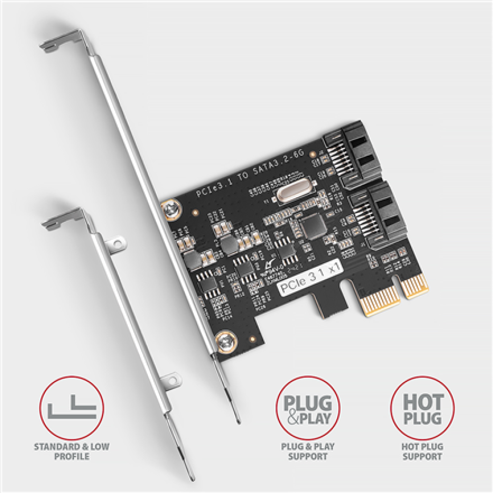 AXAGON Two-channel SATA III PCI-Express controller with two internal SATA port outputs , PCES-SJ2