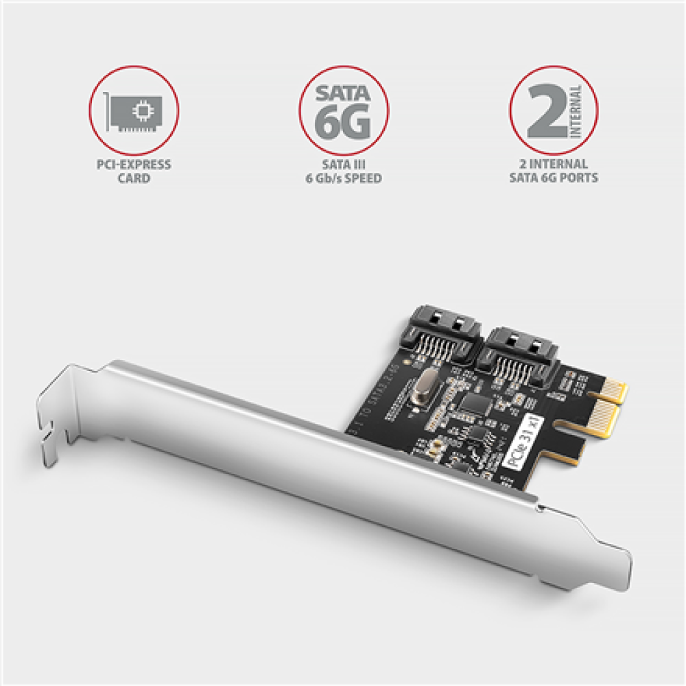 AXAGON Two-channel SATA III PCI-Express controller with two internal SATA port outputs , PCES-SJ2