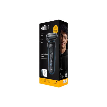 Braun Electric Shaver , Series 5 52-B1000s , Operating time (max) 50 min , Wet & Dry , Lithium Ion , Black/Blue