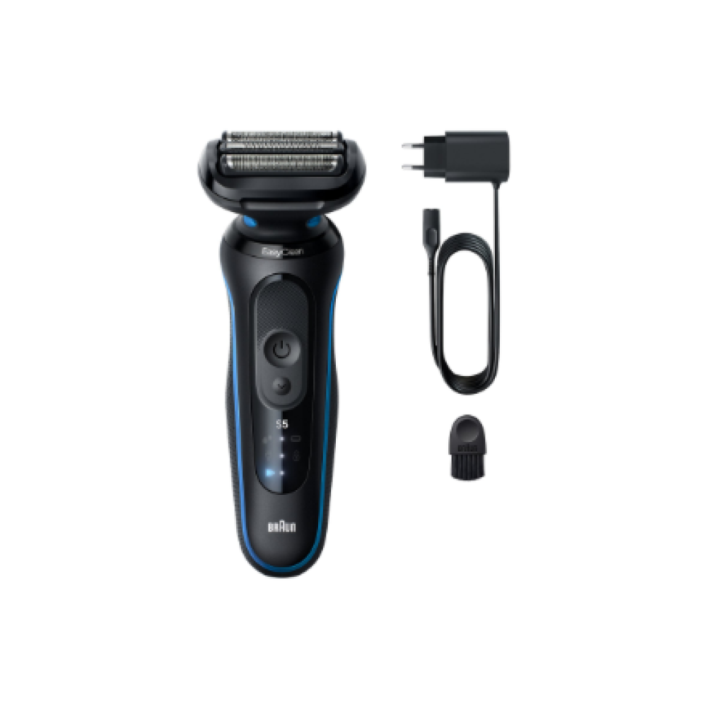 Braun Electric Shaver , Series 5 52-B1000s , Operating time (max) 50 min , Wet & Dry , Lithium Ion , Black/Blue