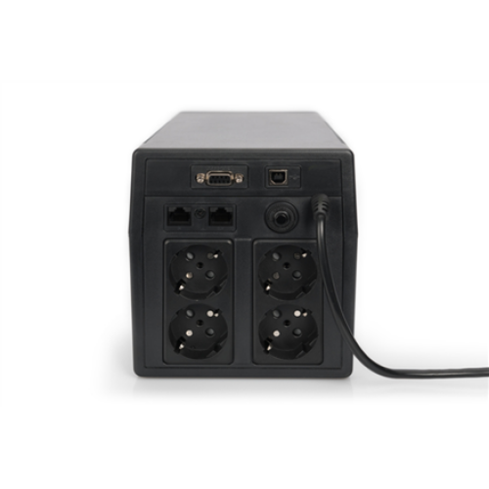 Digitus , Line-Interactive UPS , Line-Interactive UPS DN-170076, 2000VA/1200W 12V/9Ah x2 battery, 4x CEE 7/7, USB, RS232, RJ45,LCD, Simulated sine wave, 198 x 158 x 380 mm, Weight: 10.5 kg , 2000 VA , 1200 W