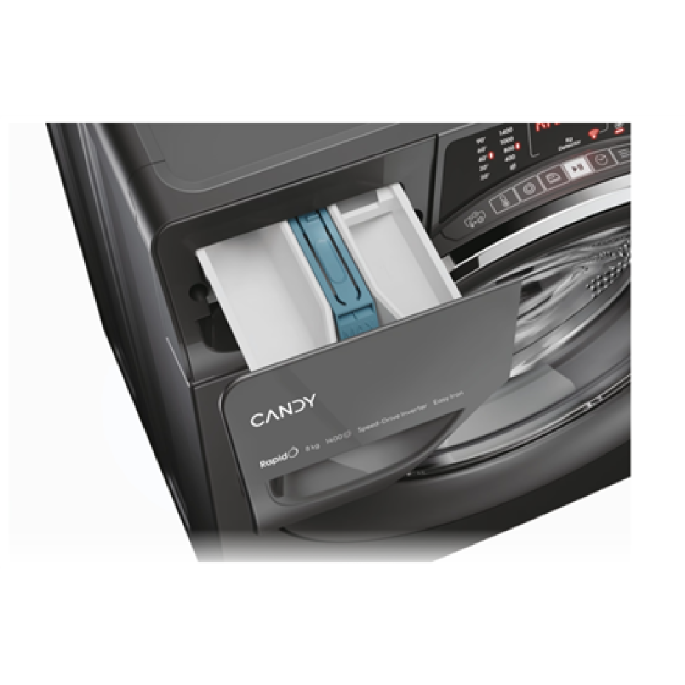 Candy Washing Machine , RO1484DWMCRT/1-S , Energy efficiency class A , Front loading , Washing capacity 8 kg , 1400 RPM , Depth 53 cm , Width 60 cm , Display , TFT , Steam function , Wi-Fi , Anthracite