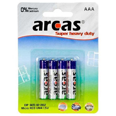 Arcas , AAA/R03 , Super Heavy Duty , 4 pc(s)