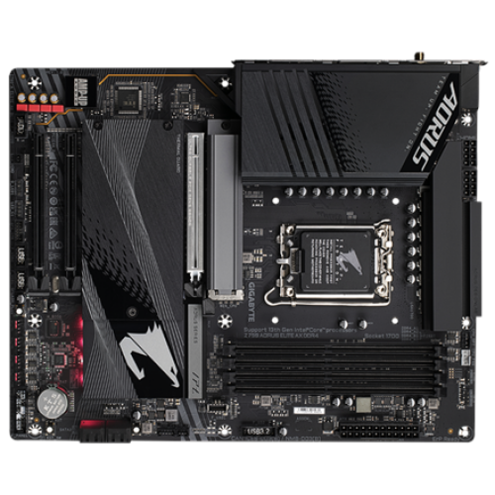 Gigabyte Z790 A ELITE AX DDR4 1.0 M/B Processor family Intel, Processor socket LGA1700, DDR4 DIMM, Memory slots 4, Supported hard disk drive interfaces SATA, M.2, Number of SATA connectors 4, Chipset Intel Z790 Express, ATX