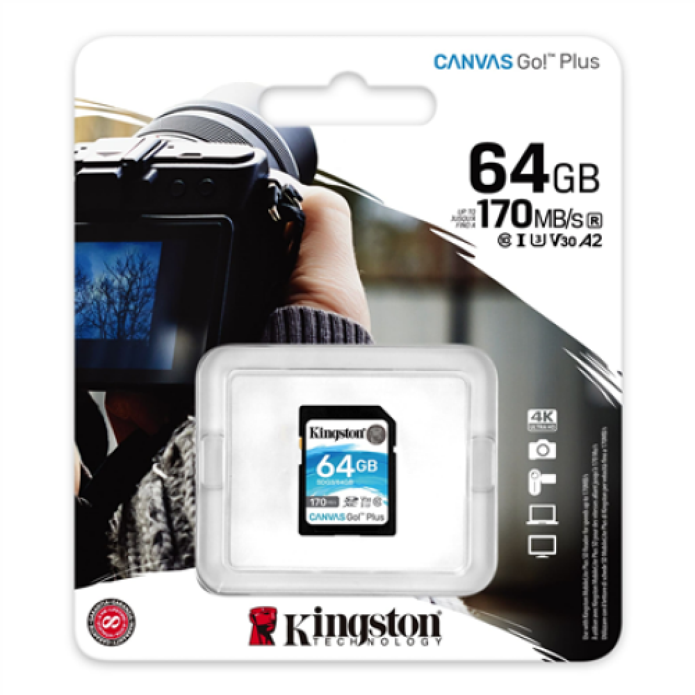 Kingston , Canvas Go! Plus , 64 GB , SD , Flash memory class 10