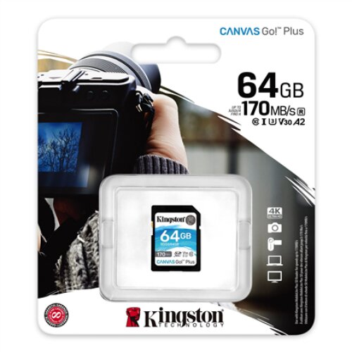Kingston , Canvas Go! Plus , 64 GB , SD , Flash memory class 10