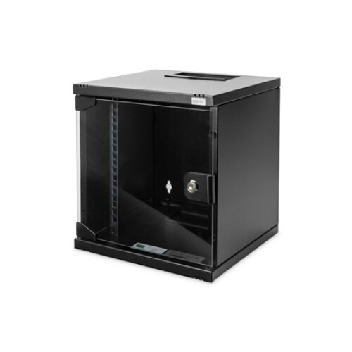 Digitus , Wall Mounting Cabinet , DN-10-06U-B , IP protection class: IP20; Front door: Glass door, single opening; Cabinet type: Wall mounting cabinet; Depth: 300 mm; Load capacity: 30 kg , Black