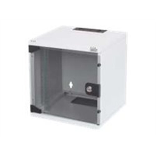 Digitus , Wall Mounting Cabinet , DN-10-06U-B , IP protection class: IP20; Front door: Glass door, single opening; Cabinet type: Wall mounting cabinet; Depth: 300 mm; Load capacity: 30 kg , Black