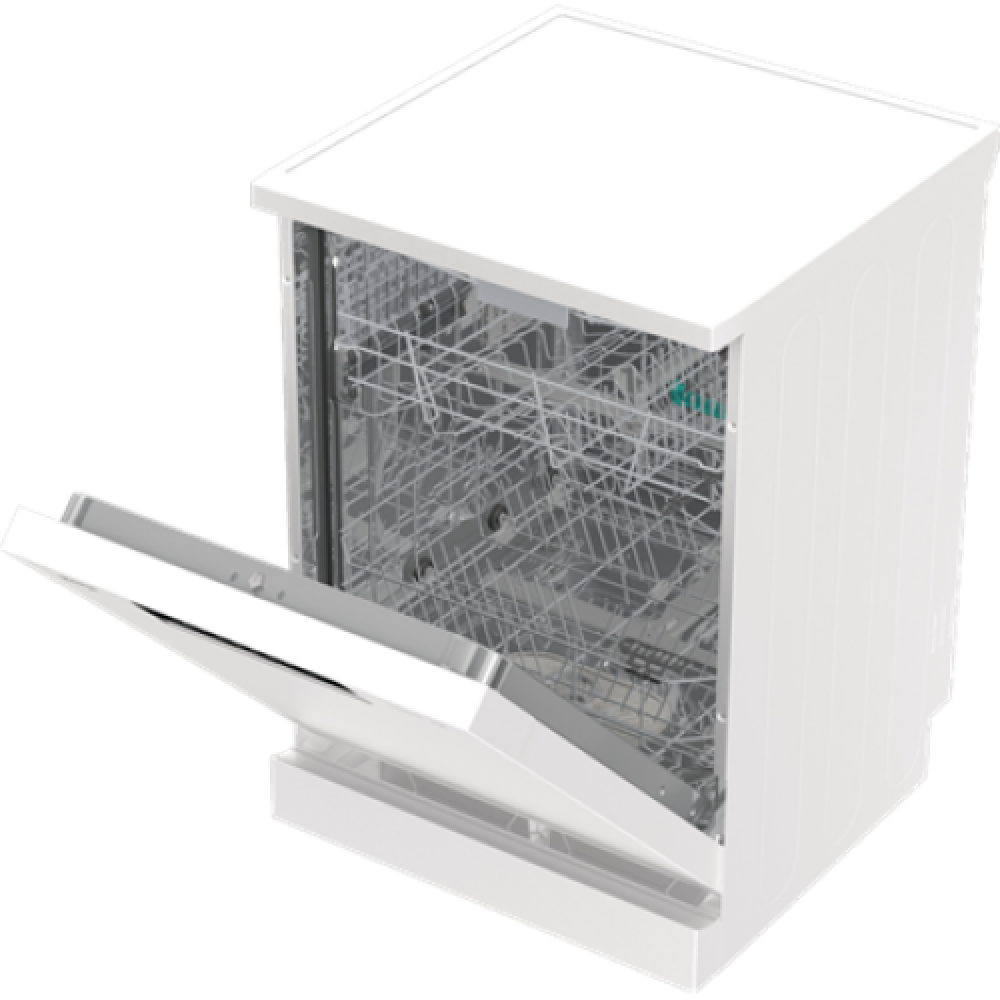 Gorenje , Dishwasher , GS643E90W , Free standing , Width 60 cm , Number of place settings 16 , Number of programs 6 , Energy efficiency class E , Display , AquaStop function , White