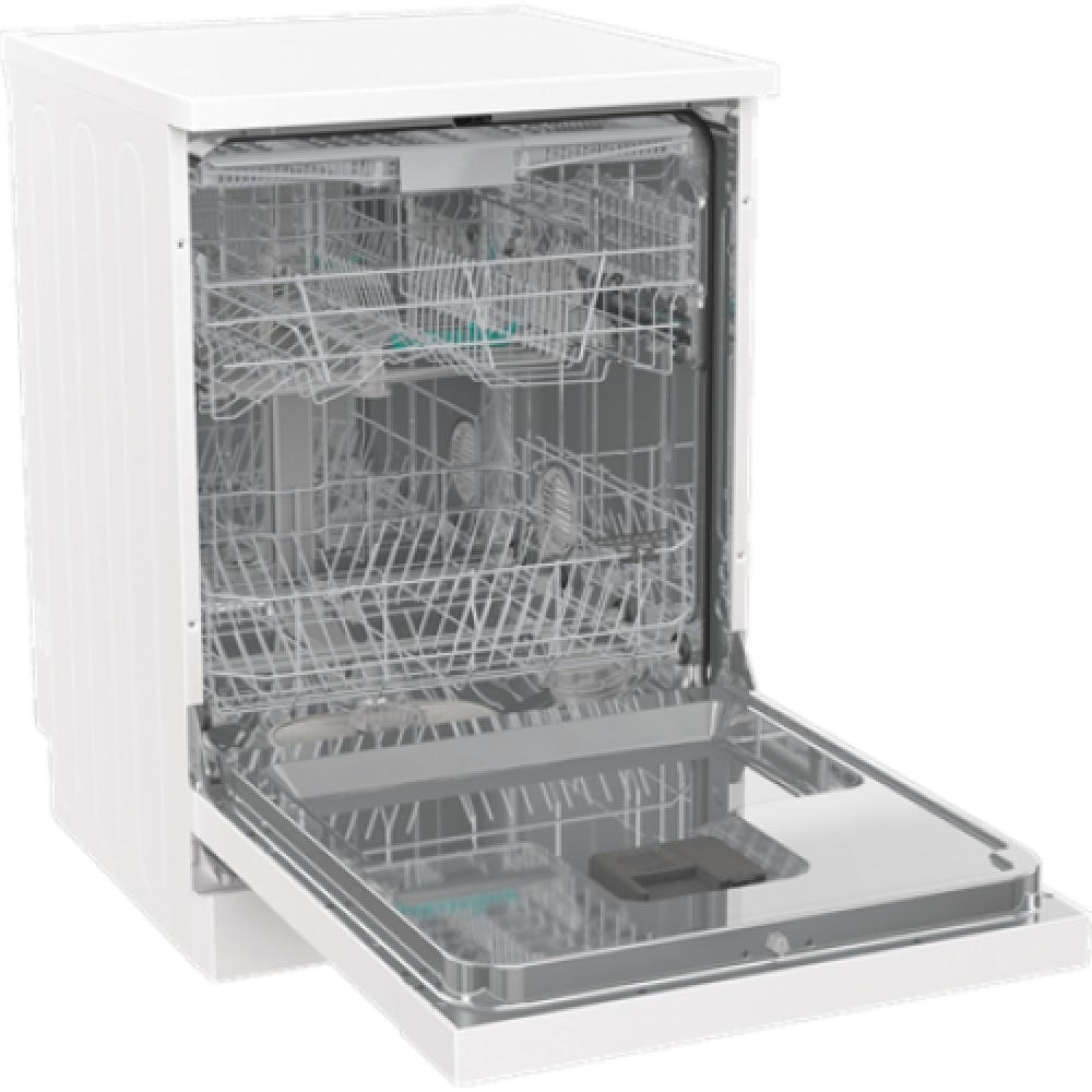 Gorenje , Dishwasher , GS643E90W , Free standing , Width 60 cm , Number of place settings 16 , Number of programs 6 , Energy efficiency class E , Display , AquaStop function , White