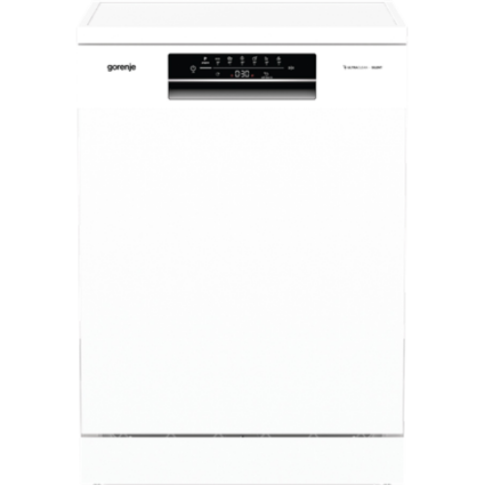 Gorenje , Dishwasher , GS643E90W , Free standing , Width 60 cm , Number of place settings 16 , Number of programs 6 , Energy efficiency class E , Display , AquaStop function , White