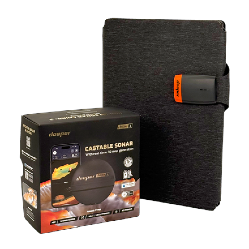 Deeper CHIRP+3 sonar +36W foldable solar charger power bundle