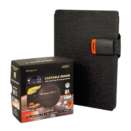 Deeper CHIRP+3 sonar +36W foldable solar charger power bundle