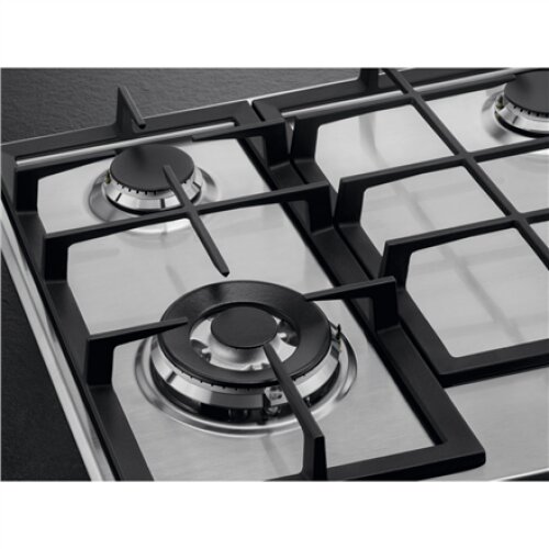 AEG Hob HGB64420SM Gas, Number of burners/cooking zones 4, Rotary knobs, Stainless steel