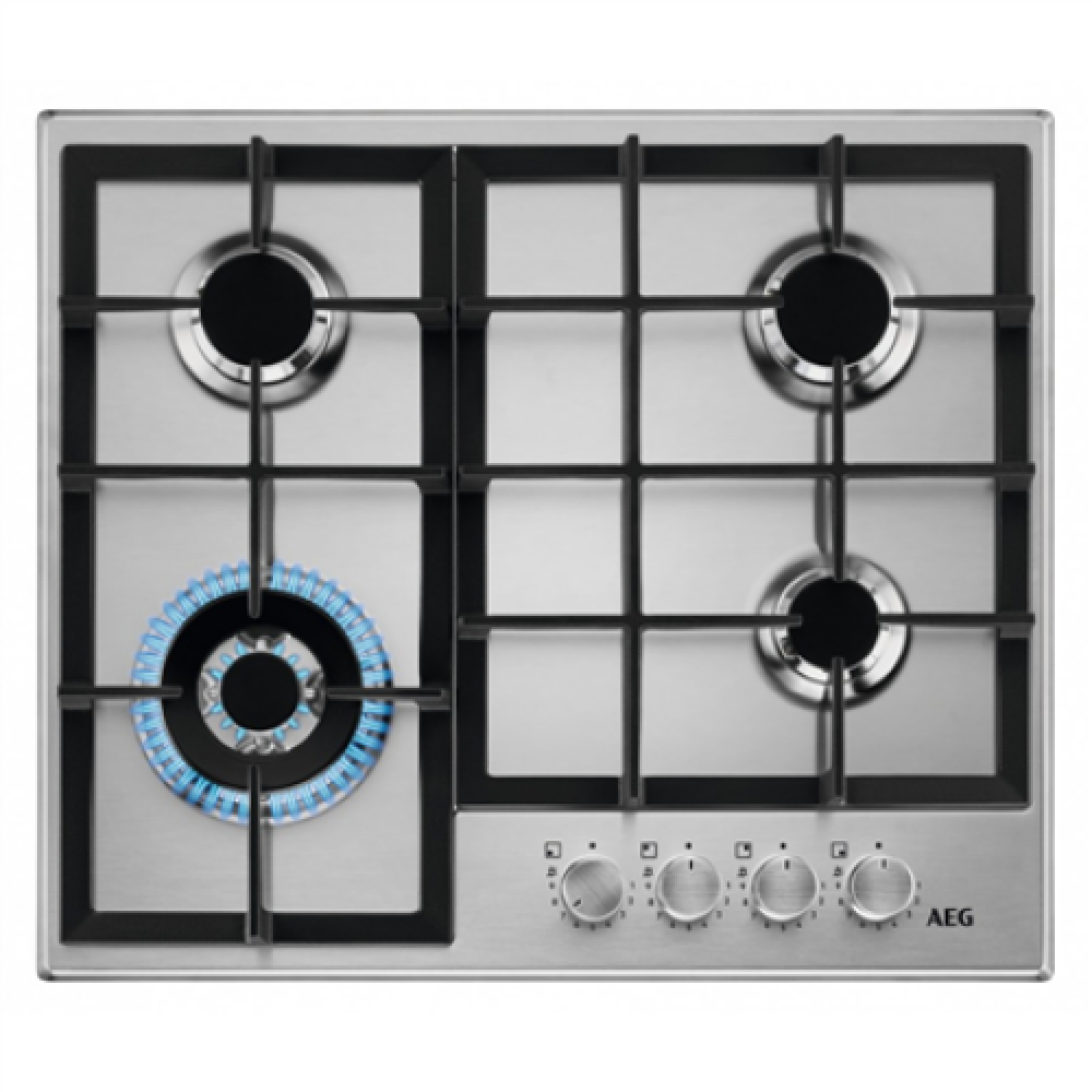 HGB64420SM AEG Hob HGB64420SM Gas, Number of burners/cooking zones 4, Rotary knobs, Stainless steel