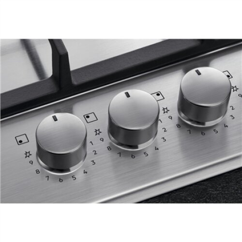 AEG Hob HGB64420SM Gas, Number of burners/cooking zones 4, Rotary knobs, Stainless steel