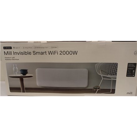 SALE OUT. Mill PA2000WIFI4 Panel Heater with WiFi Gen 4 2000 W Suitable for rooms 24-28 m², White, IPX4 , Mill Invisible Smart WiFi Heater , PA2000WIFI4 , Panel Heater , 2000 W , Suitable for rooms up to 24-28 m² , White , DAMAGED PACKAGING, DENTED BODY ,