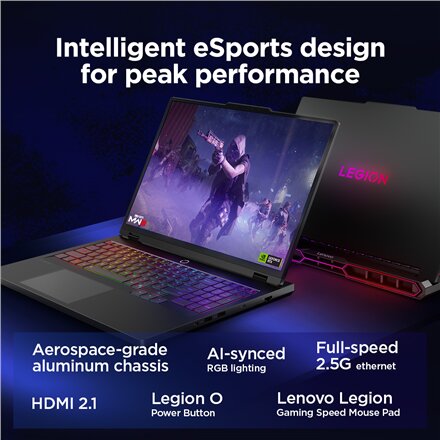 Lenovo Legion Pro 7 16IAX10H , Eclipse Black , 16 , OLED , WQXGA , 2560 x 1600 pixels , Glossy , Intel Core Ultra 9 , 275HX , 64 GB , CSODIMM DDR5 , Solid-state drive capacity 2000 GB , NVIDIA GeForce RTX 5090 , GDDR7 , 24 GB , Windows 11 Home , 802.11be 
