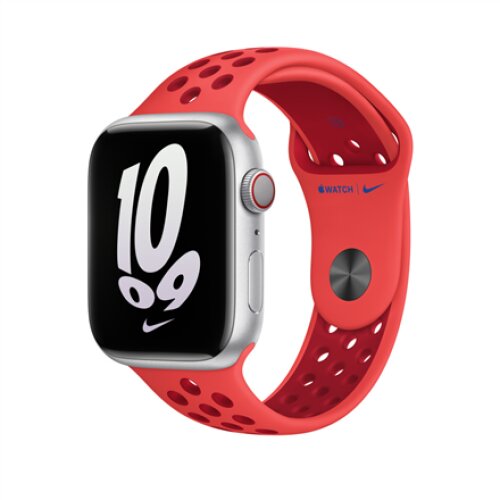 Apple Nike Sport Band, 45, Bright Crimson/Gym Red