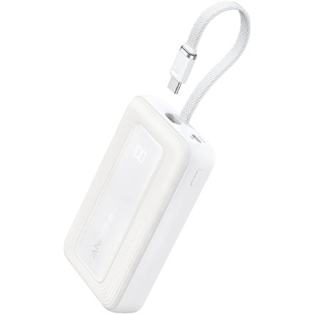 Anker Power Bank, Built-In USB-C Cable, 30W , A1688H21 , 10000 mAh , White