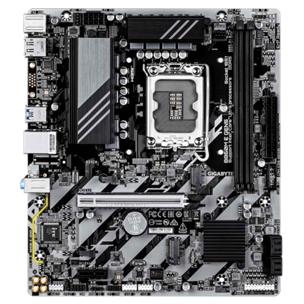 Gigabyte B860M E GEN5 , Processor family Intel , Processor socket LGA1851 , DDR5 , Number of SATA connectors 4 , Supported hard disk drive interfaces SATA, M.2