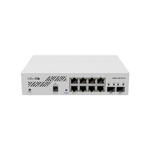 MikroTik , Cloud Router Switch , CSS610-8G-2S+IN , Web managed , Rackmountable , Gigabit Ethernet (copper) ports quantity 8 , SFP+ ports quantity 2