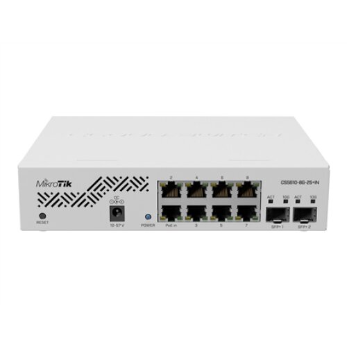 MikroTik , Cloud Router Switch , CSS610-8G-2S+IN , Web managed , Rackmountable , Gigabit Ethernet (copper) ports quantity 8 , SFP+ ports quantity 2