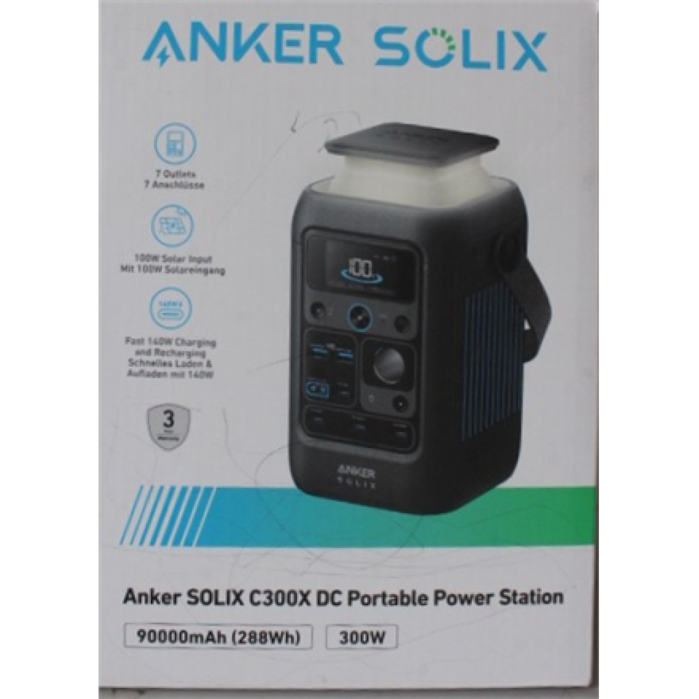 SALE OUT. Anker SOLIX C300X DC Portable Power Station , Anker Solix Portable Power Station , SOLIX C300X DC , 24 month(s) , DAMAGED PACKAGING, SCRATCHED (TOP, BOTTOM)