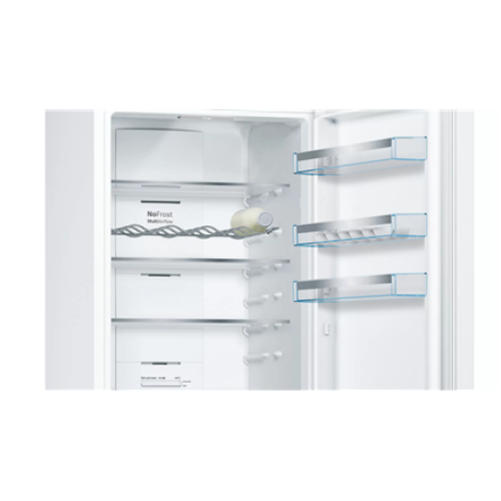 Bosch Refrigerator KGN397WER Series 4 Energy efficiency class E, Free standing, Combi, Height 203 cm, No Frost system, Fridge net capacity 279 L, Freezer net capacity 89 L, 39 dB, White
