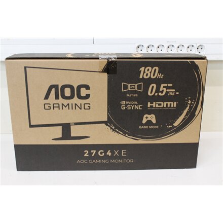 SALE OUT. AOC 27G4XE Gaming Monitor 27 IPS 1920x1080/16:9/1ms/300cd/m2/ HDMI, DP , Headphone out , AOC , 27G4XE , 27 , IPS , 16:9 , 180 Hz , 1 ms , 1920 x 1080 pixels , 300 cd/m² , HDMI ports quantity 2 , Warranty 36 month(s) , DAMAGED PACKAGING