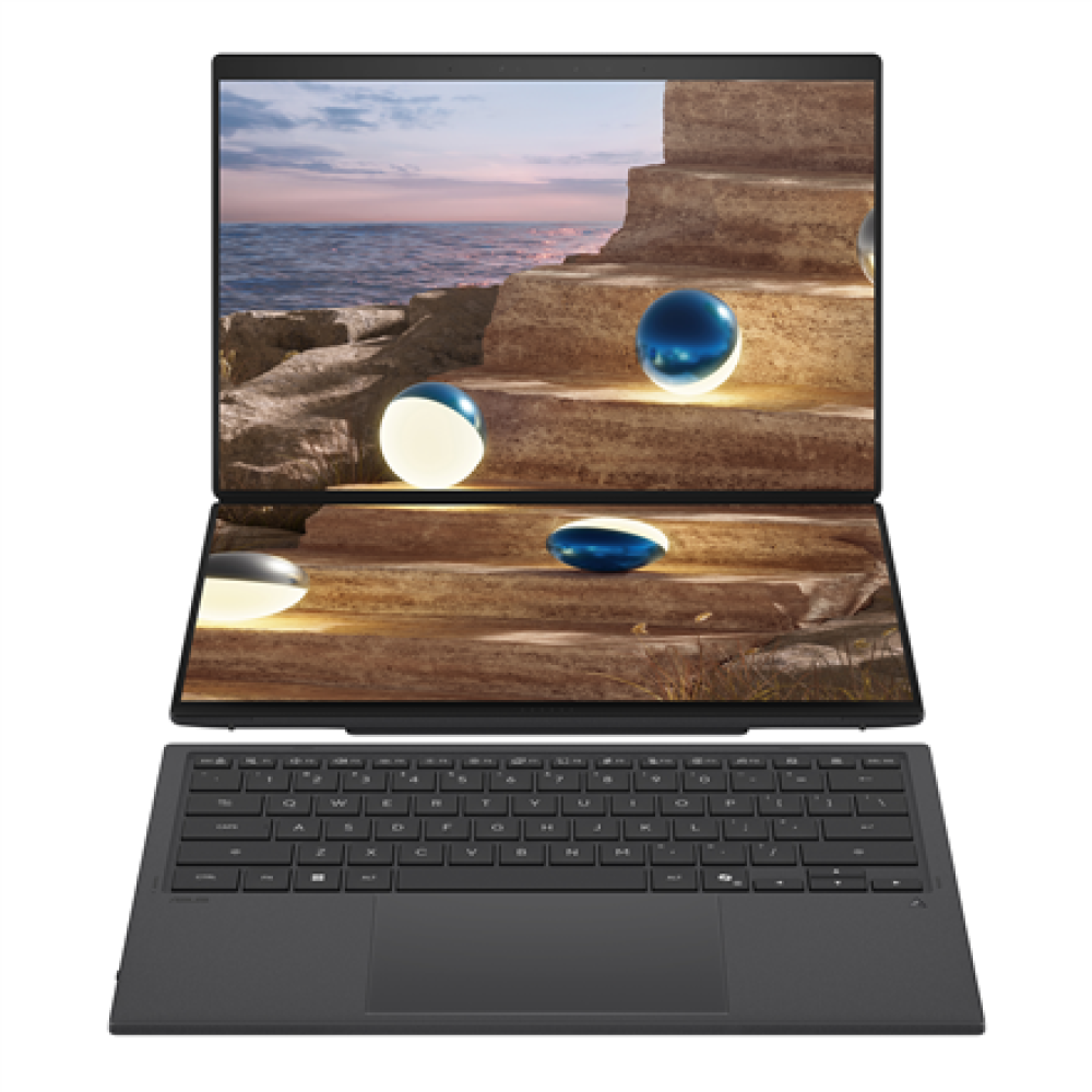 Asus , Zenbook Duo UX8407AA-SN066W , Moher Gray , 14 , OLED , Touchscreen , 2.8K , 2880 x 1800 pixels , 144 Hz , Anti-Reflective , Intel Core Ultra X9 , 378H , 32 GB , LPDDR5X , Solid-state drive capacity 2000 GB , Intel Arc Graphics , Windows 11 Pro , 80