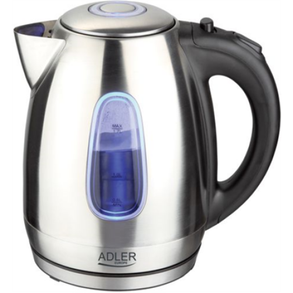 Adler , Kettle , AD 1223 , Standard , 2200 W , 1.7 L , Stainless steel , 360° rotational base , Stainless steel