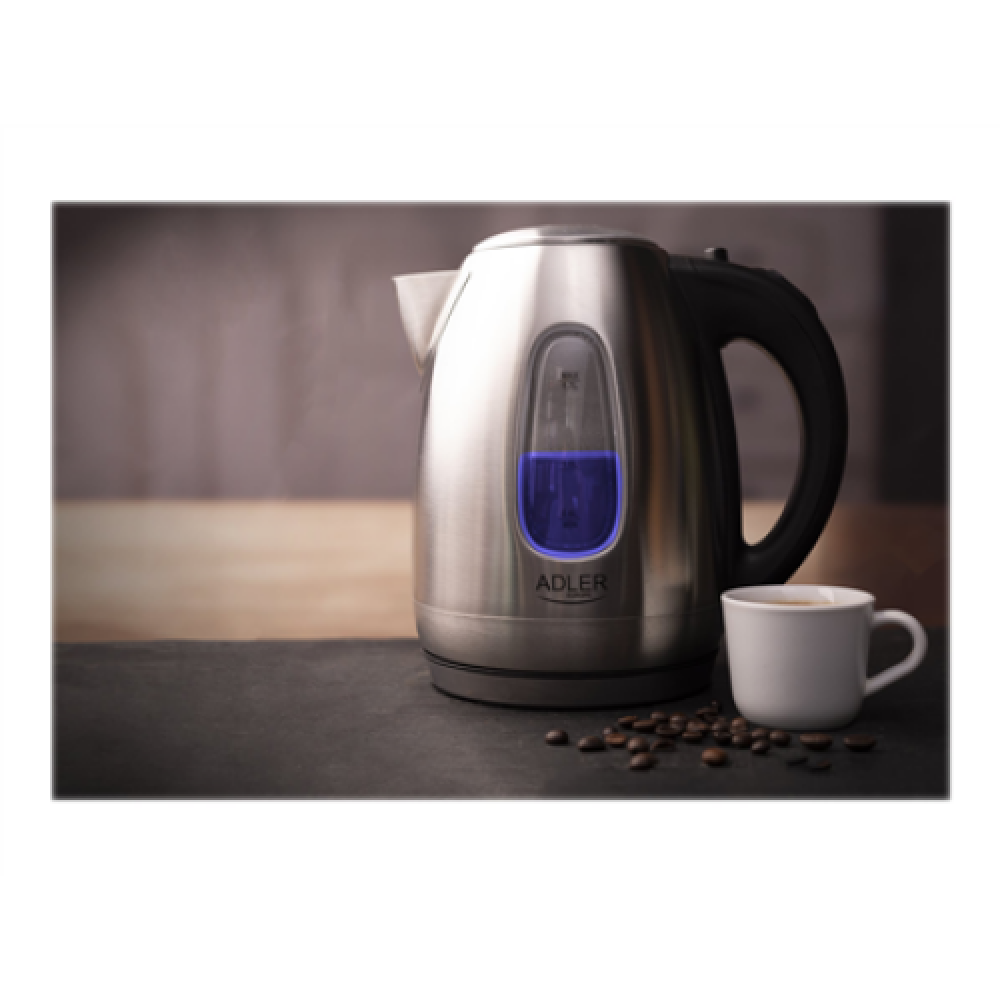Adler , Kettle , AD 1223 , Standard , 2200 W , 1.7 L , Stainless steel , 360° rotational base , Stainless steel