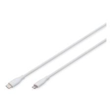 Digitus Lightning silicone connection cable, USB-C - Lightning, 1m , AK-600110-010-W