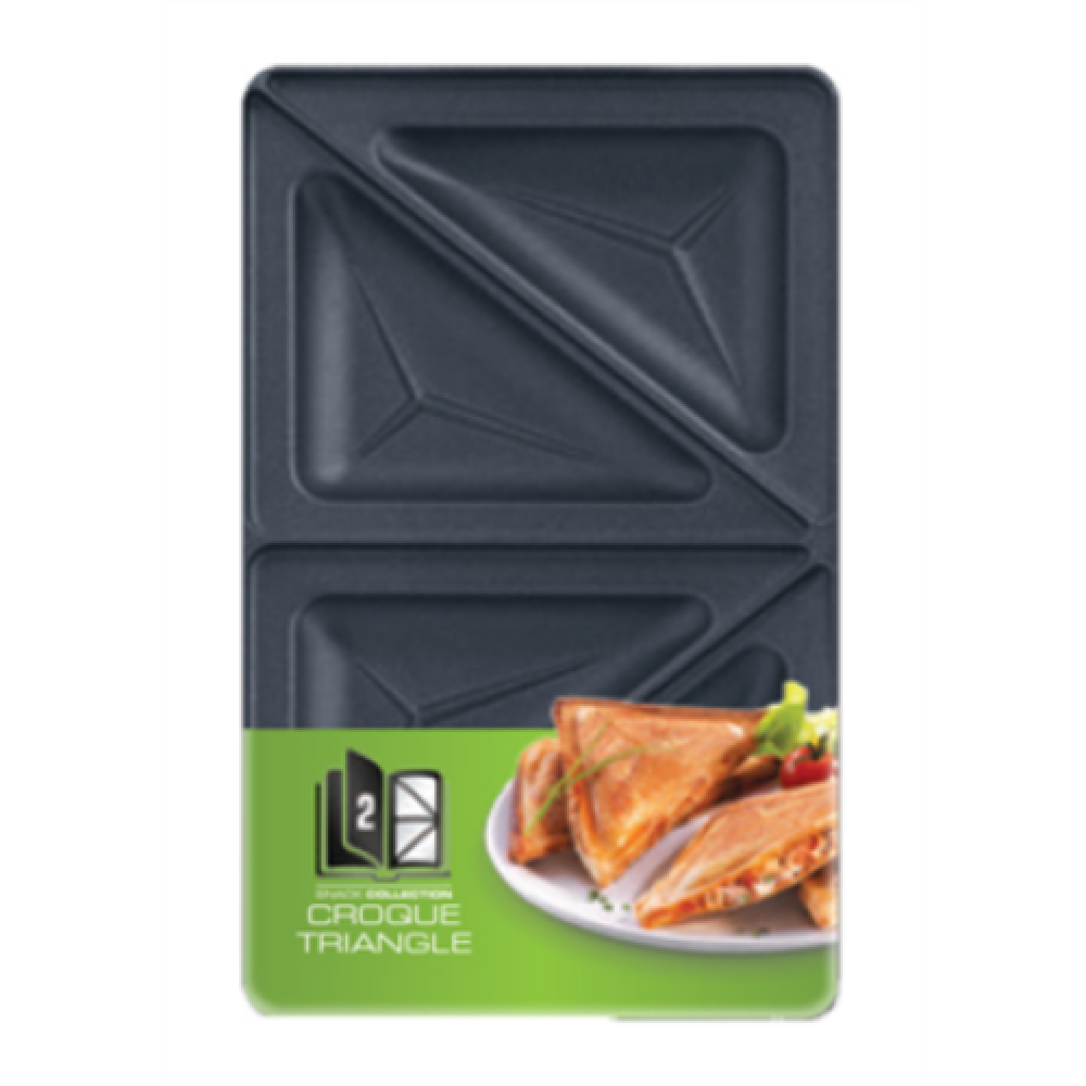 TEFAL , Triangle toasted sandwich set for Snack Collection , XA800212 , Dimensions (W x L) 13 x 22.5 cm , Black