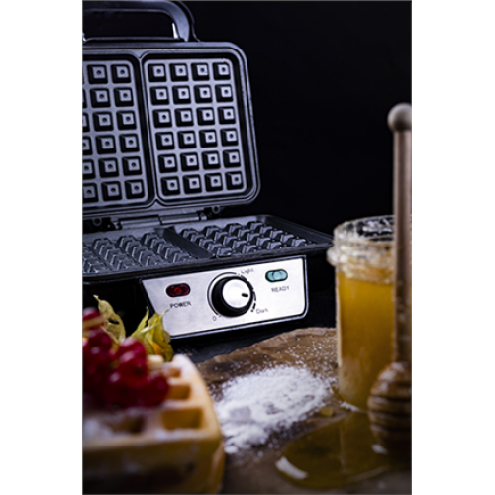 Camry , Waffle Maker , CR 3046 , 1600 W , Number of pastry 2 , Belgium , Black/Stainless Steel