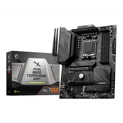 MSI , MAG B650 TOMAHAWK WIFI , Processor family AMD , Processor socket AM5 , DDR5 DIMM , Memory slots 4 , Supported hard disk drive interfaces SATA, M.2 , Number of SATA connectors 6 , Chipset AMD B650 , ATX