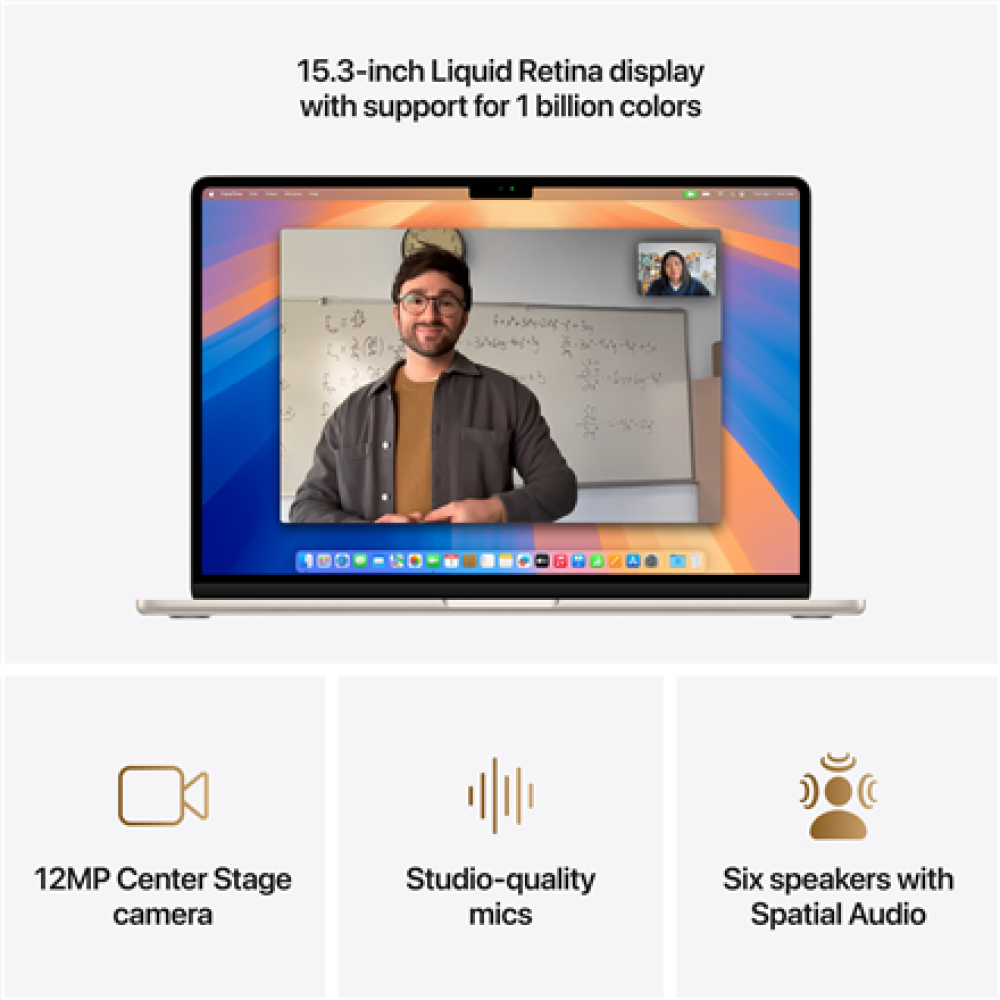 Apple MacBook , Air , Starlight , 15 , IPS , 2880 x 1864 pixels , Apple M4 , 24 GB , Solid-state drive capacity 512 GB , Apple M4 chip 10-core CPU/10-core GPU , macOS , 802.11ax , Bluetooth version 5.0 , Keyboard language English , Keyboard backlit , Warr