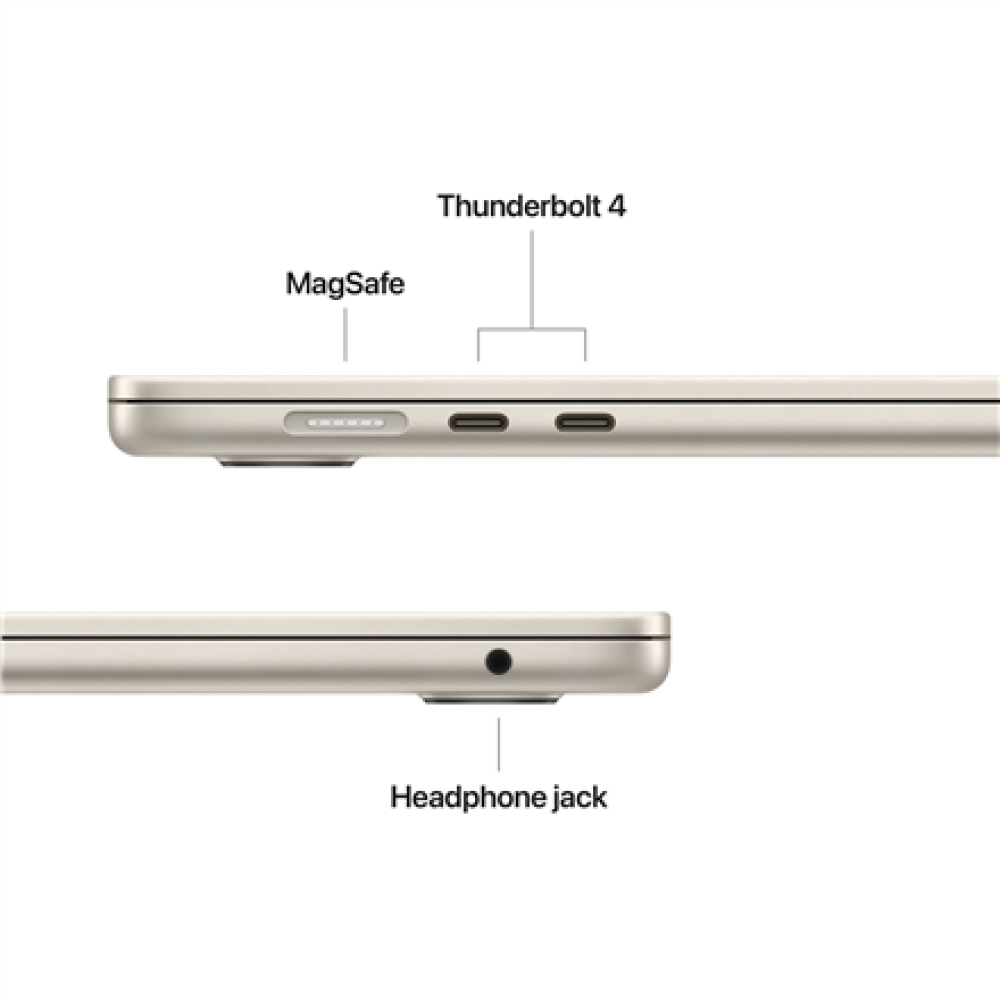 Apple MacBook , Air , Starlight , 15 , IPS , 2880 x 1864 pixels , Apple M4 , 24 GB , Solid-state drive capacity 512 GB , Apple M4 chip 10-core CPU/10-core GPU , macOS , 802.11ax , Bluetooth version 5.0 , Keyboard language English , Keyboard backlit , Warr