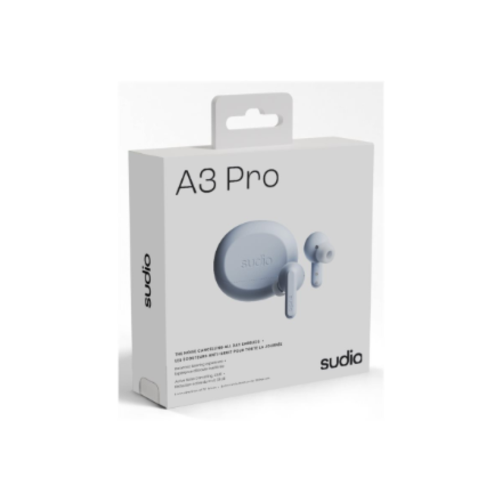 Sudio Earbuds , A3 Pro , Bluetooth , In-ear , Microphone , Powder Blue , Noise canceling , Wireless
