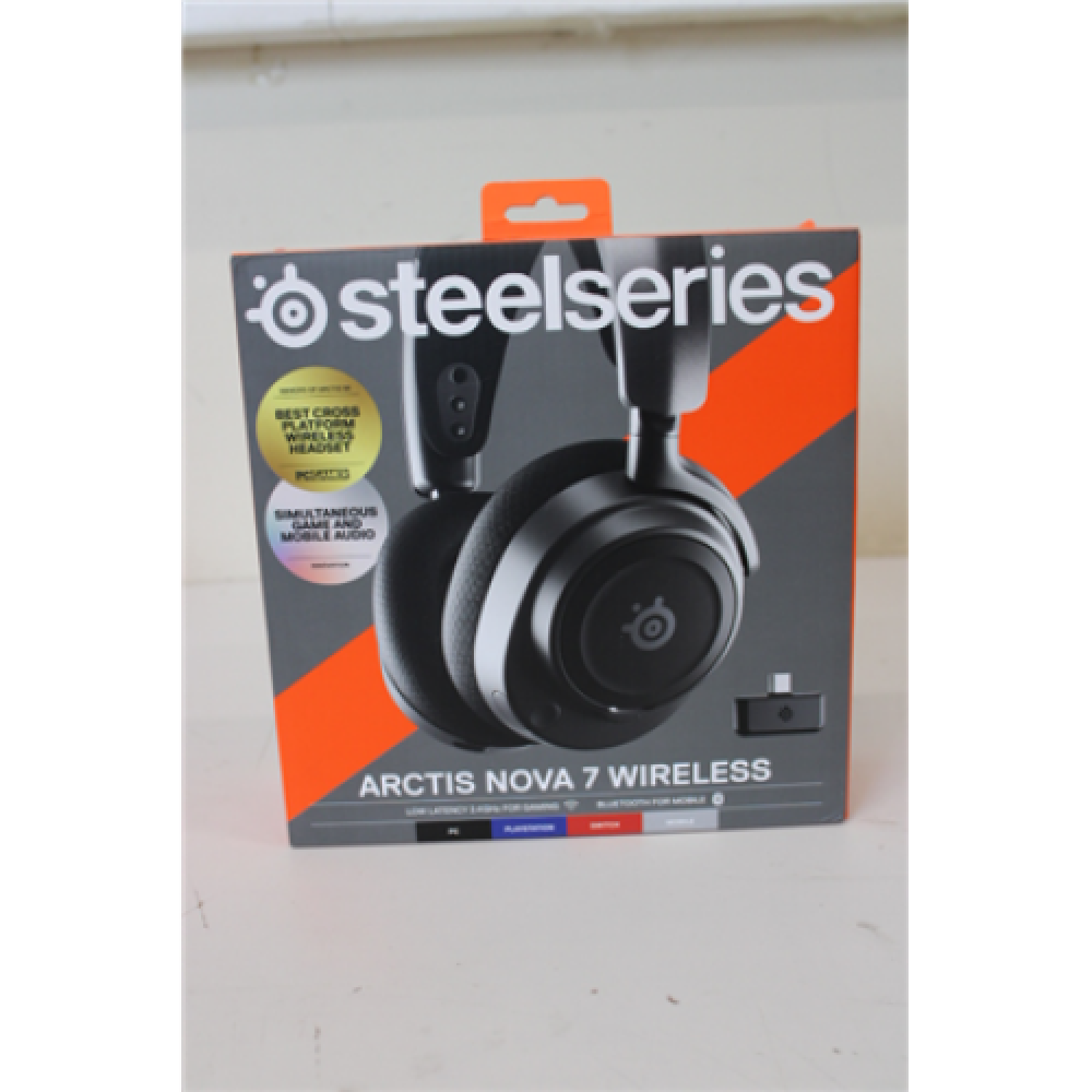 SALE OUT. SteelSeries Arctis Nova 7 Gaming Headset, Over-Ear, Wireless, Black SteelSeries DAMAGED PACKAGING