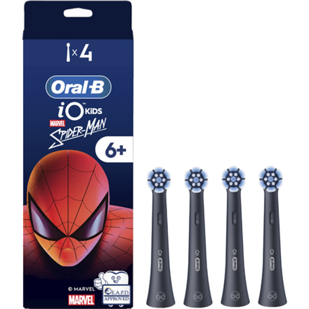 Oral-B Replacement brush heads , iO kids Refills Spiderman , Heads , For kids , Number of brush heads included 4
