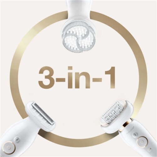 Braun Epilator SES9030 Silk-epil 9 Flex Number of power levels 2, Wet & Dry, White/Gold