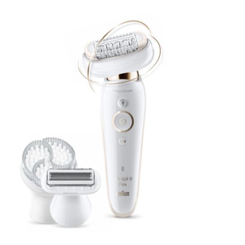 Braun Epilator SES9030 Silk-epil 9 Flex Number of power levels 2, Wet & Dry, White/Gold