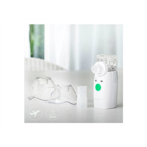Medisana , Ultrasonic Inhalator, Mini , IN 525 , High efficiency through innovative micro-membrane nebulisation (mesh technology) with ultrafine droplets. Automatically switches off when the tank is empty. Particularly effective through high respirable pr