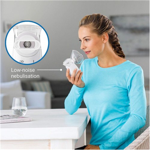 Medisana , Ultrasonic Inhalator, Mini , IN 525 , High efficiency through innovative micro-membrane nebulisation (mesh technology) with ultrafine droplets. Automatically switches off when the tank is empty. Particularly effective through high respirable pr